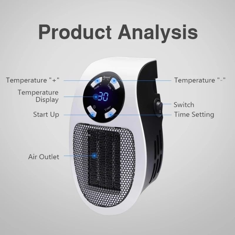 Маленький обогреватель, электрический обогреватель с быстрым нагревом. Малый обогреватель двойного назначения, настенный мини-обогреватель.