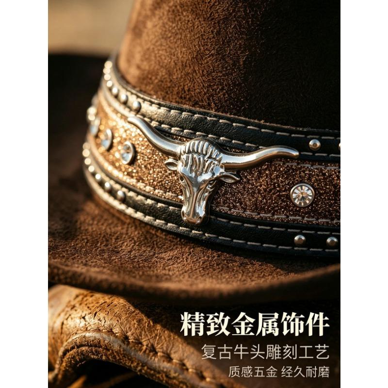 Women S Vintage Faux Suede Curved Brim Cowboy Hat Outdoor Casual