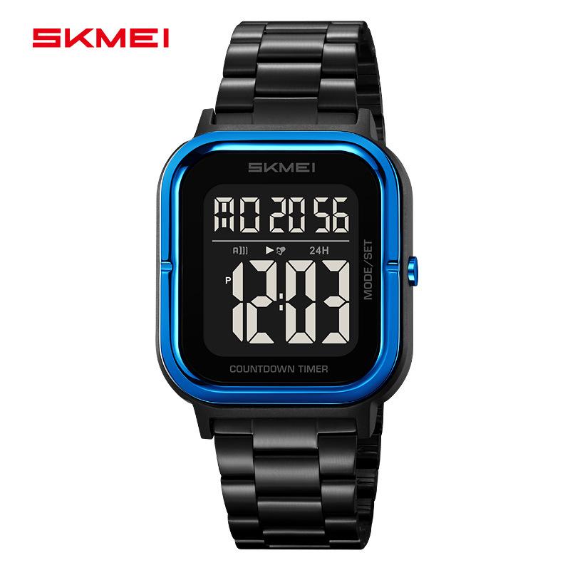 Мужские квадратные многофункциональные светящиеся электронные часы с обратным отсчетом, студенческие, для активного отдыха, водонепроницаемые электронные часы