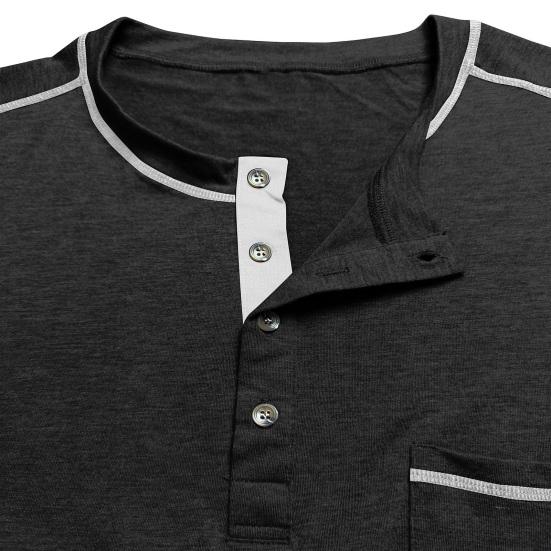 Мужская футболка с нагрудным карманом, круглым вырезом, воротником на пуговицах, короткими рукавами, повседневная летняя футболка для дома, спортзала, уличной одежды