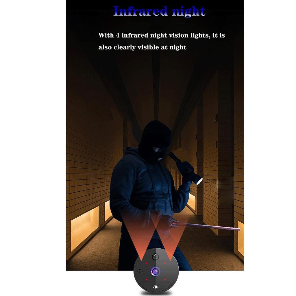 Умный дом Tuya WiFi глазок дверной звонок S52 маленькая камера 1080P 4,3 дюйма PIR обнаружение движения цифровой дверной просмотрщик односторонний разговор