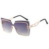 JYL Square Big Frame Sunglasses Women Gold Temple Light Luxury Vintage / M5249