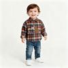 Зимняя мультяшная клетчатая флисовая рубашка для мальчиков, 0-5 лет