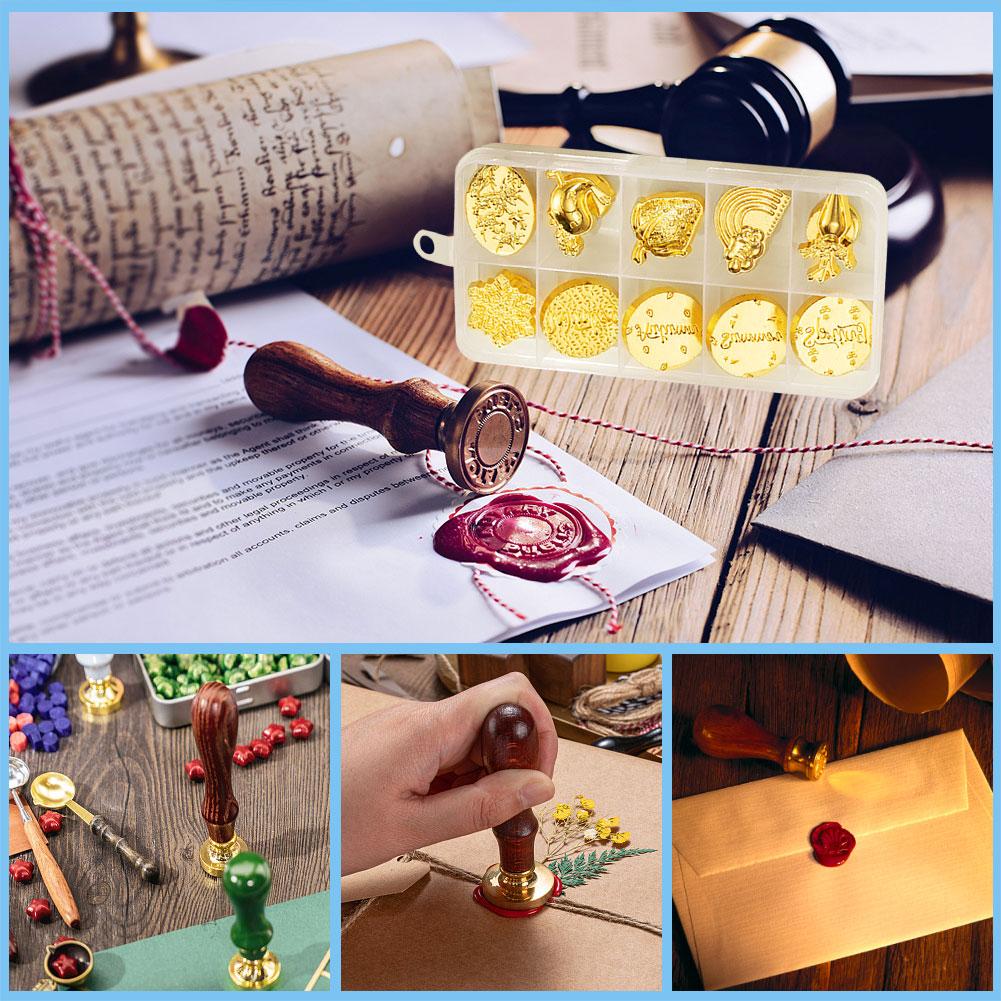10 шт. DIY Головка для художественной печати Многоцелевая эмалированная головка для печати Декоративная головка для сургучной печати для конвертов Свадебные приглашения