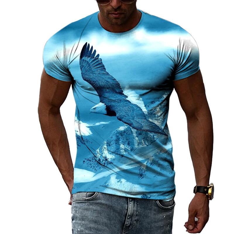 New Summer Fashion Animal Birds Eagle Graphic Men and Women T-shirt 3D Print Hip Hop Tee Personality Round Neck Short Sleeve Top