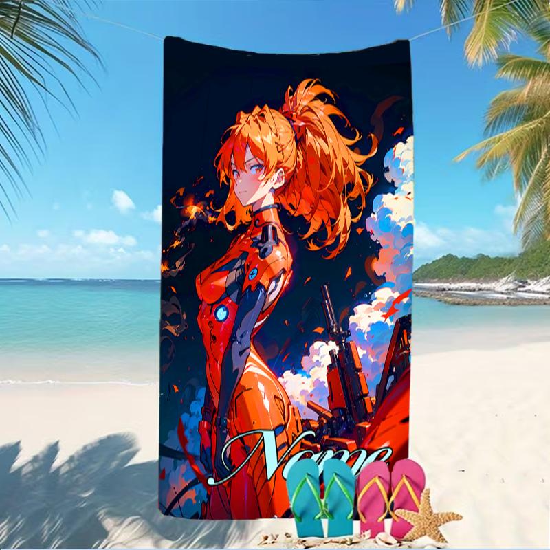 Customizable personalized beach towels Asuka Langley Soryu themed designs.Suitable for the beach, yoga, sports;ideal as beach accessories