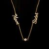 Atoztide Custom Multiple Name Necklace for Women Zircon Heart Stainless Steel Jewelry Choker Chain Personalized Birthday Gift