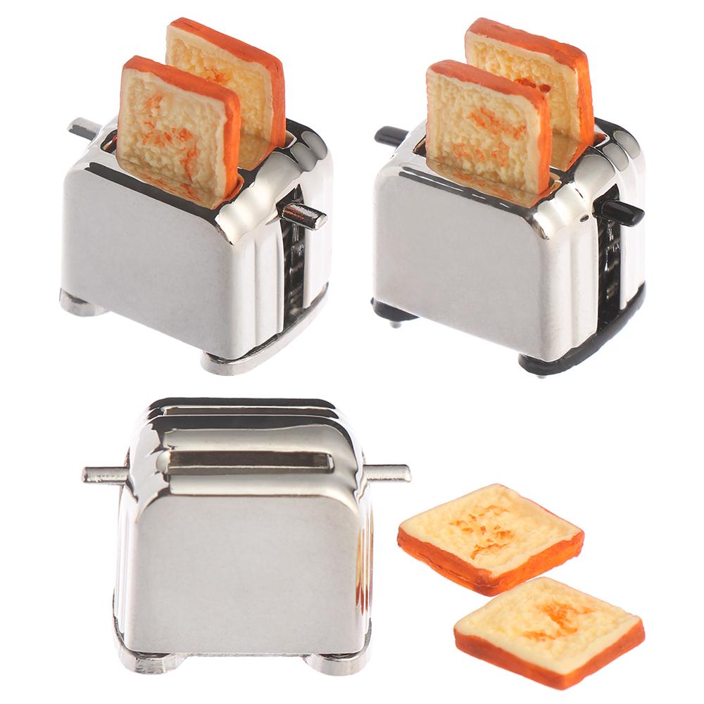Decorations Playing House Toast Machine Miniature Toaster With 2PCS Bread Doll Accessories