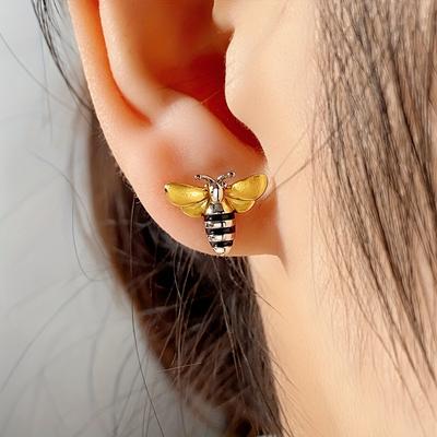 Очаровательные серьги-гвоздики в виде пчелы — идеальный подарок на день рождения для женщин — украшения для ушей с милым животным дизайном