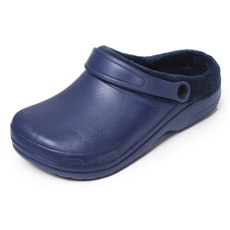 Зимние тапочки Colgs мужские водонепроницаемые садовые туфли домашние меховые сабо мягкие плюшевые тапочки для спальни пушистая обувь для дома и улицы