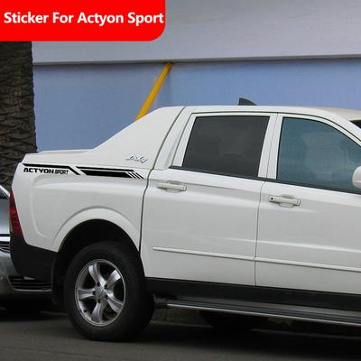 Боковая наклейка на крышку багажника пикапа для Ssangyong Actyon Sport AX5, графические полосы для грузовика, виниловое покрытие, аксессуары для тюнинга авто