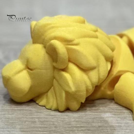 Миниатюрные Коллекционные Животные 3D Печатная Фигурка Лежащего Льва с Подвижными Суставами, Позируемая Уникальная Декоративная Модель для Входа в Дом, для Украшения Стола,