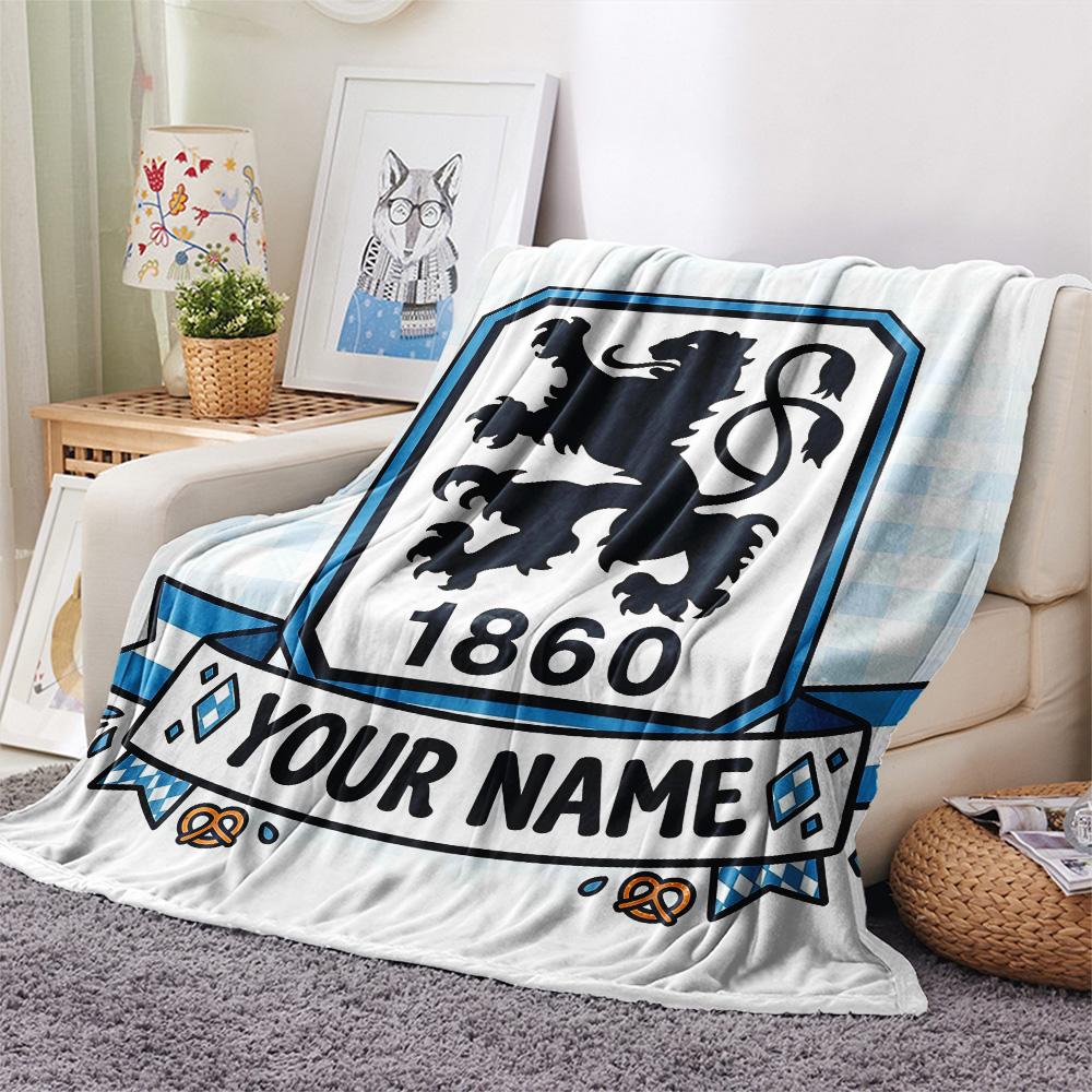 Custom Name 1860 München Flannel Blanket, High quality Comfortable for All Seasons, Home Decor, Warmth and Comfort