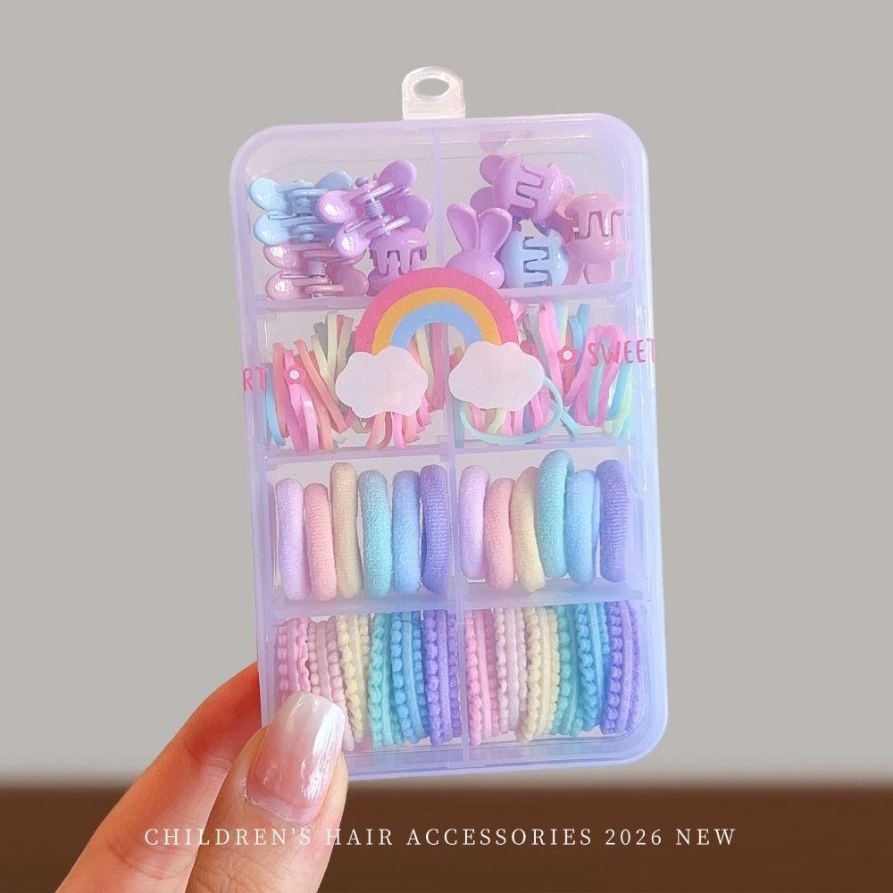 Rainbow Colors Mini Hair Bands High Elasticity No Hurt Hair Ties Thin Hair Ties For Toddler Girls