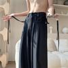 Men's Cool Italian Naples Trousers - Loose, Wide-Leg Design with a Draped Style