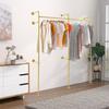 Wall Mounted Garment Rack, Gold Clothing Display Organizer, Load Bearing 110 Lbs, Max Length 86.6In, Space Saving Storage Holder