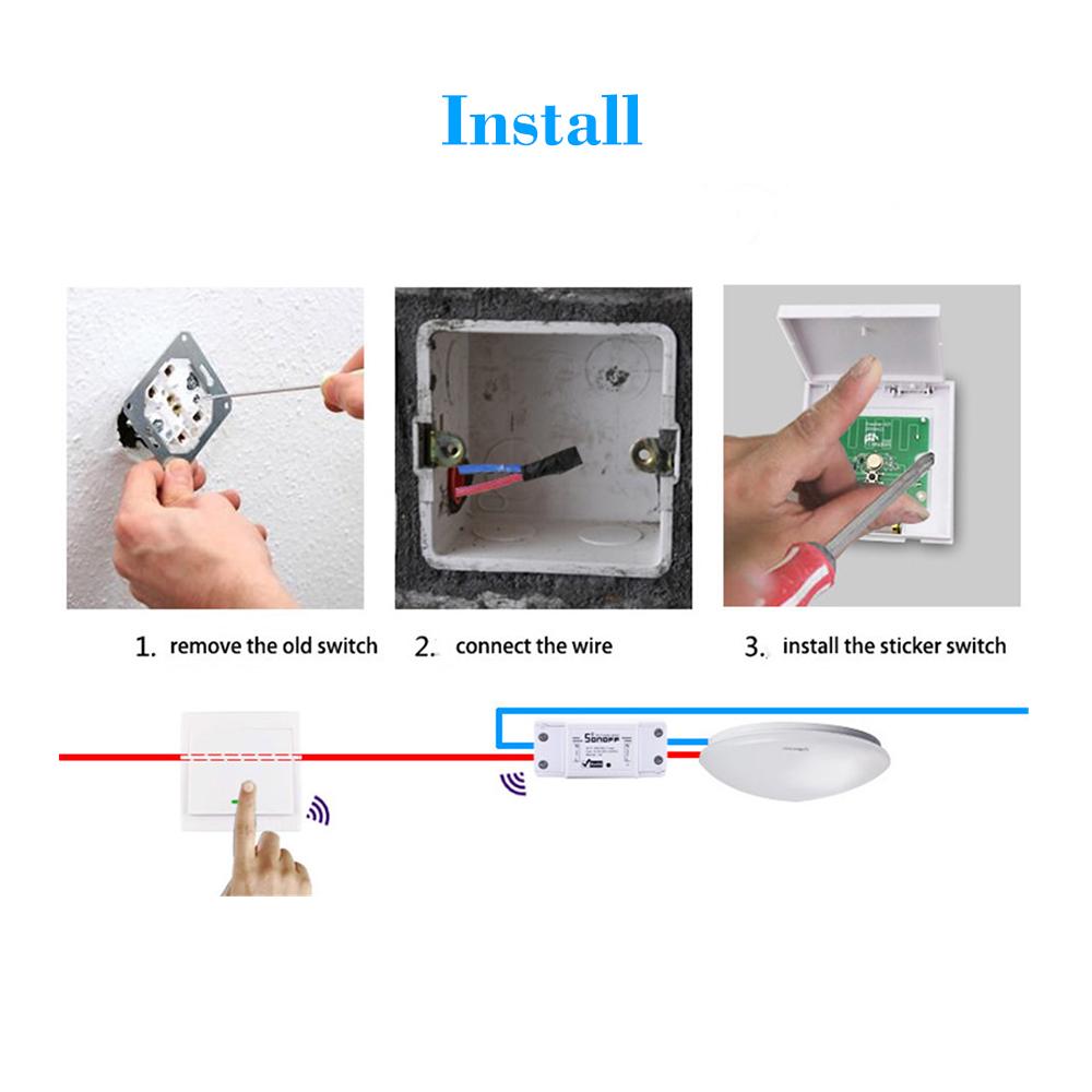 Кнопочный настенный выключатель SONOFF, пульт дистанционного управления, 1 группа, 86 типов, панель включения/выключения, 433 МГц