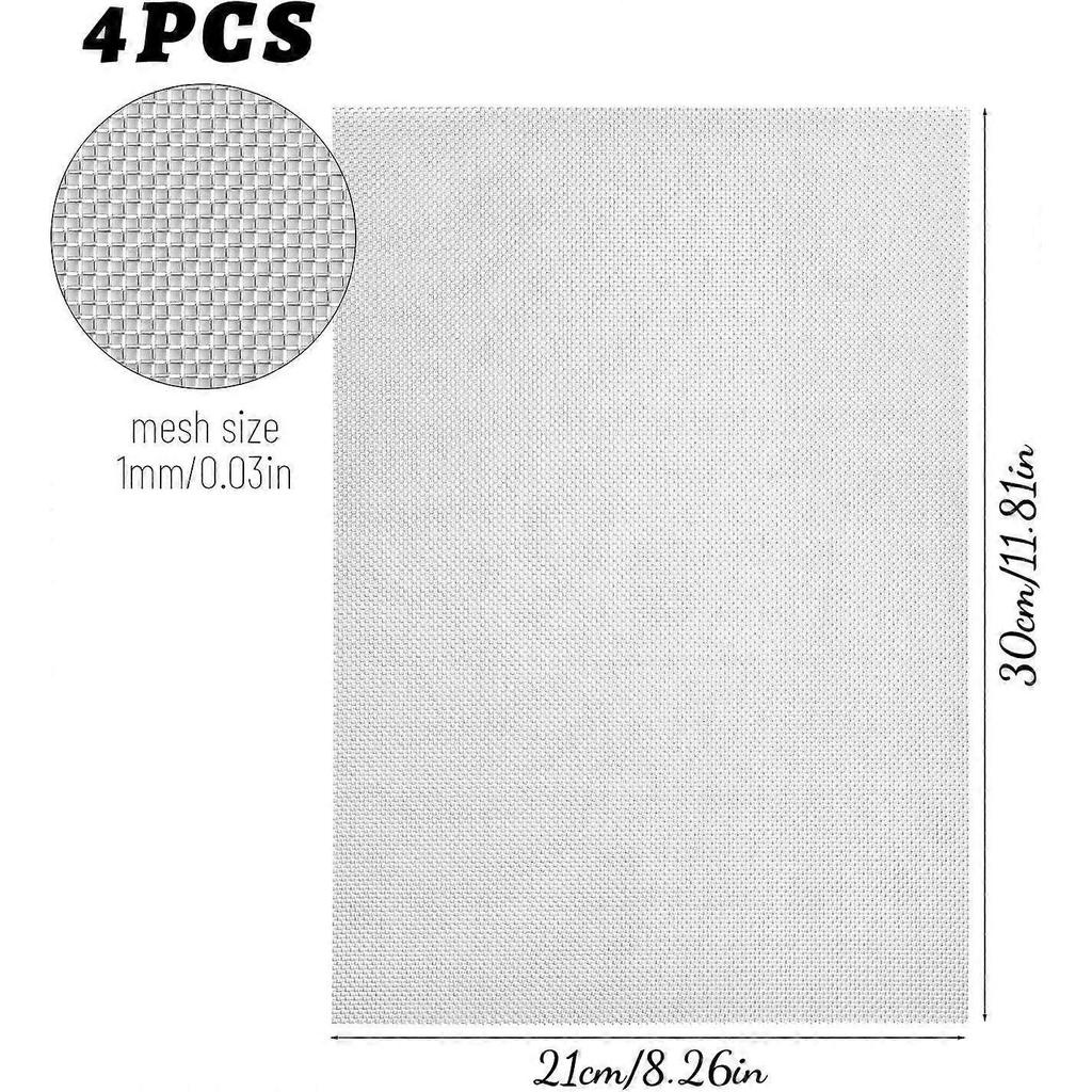 4pcs Steel Mesh Wire Mesh, 30 X 21cm Fine Metal Mesh, Anti Rodent Mesh, Mesh Fabric To Prevent Mosquitoes, Mice, Insects, Ideal For Window, Kitchen An