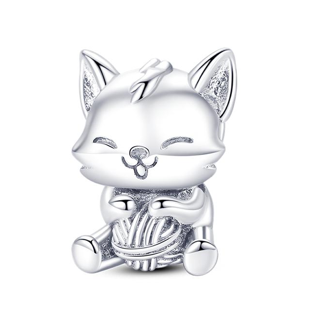 2023 Подвески-бусины из серебра 925 пробы Кот Светлячок Бабочка Дружба Висячие Подходят Браслету Ювелирные Изделия Своими Руками