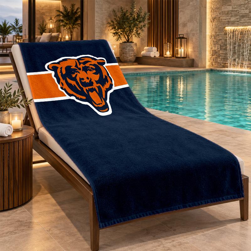 Beach Towel with Chicago Bears Design, Quick Dry Lightweight Towel for Swimming Pool Travel
