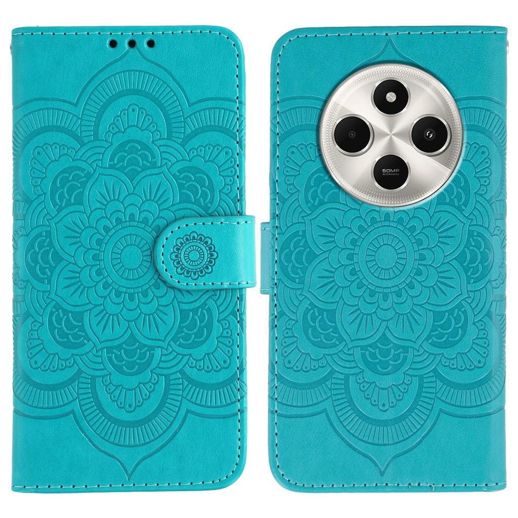 Phone Case For Xiaomi Poco C75 4G/Poco M7 5G/Redmi 14C 4G/14R 5G PU Leather Mandala Imprinted Design Wallet Cover