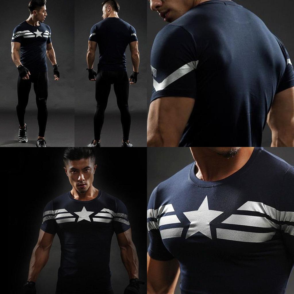 Mens Sportswear Tshirt Short Sleeve Fitness Clothing Graphic Tops Tee Clothing