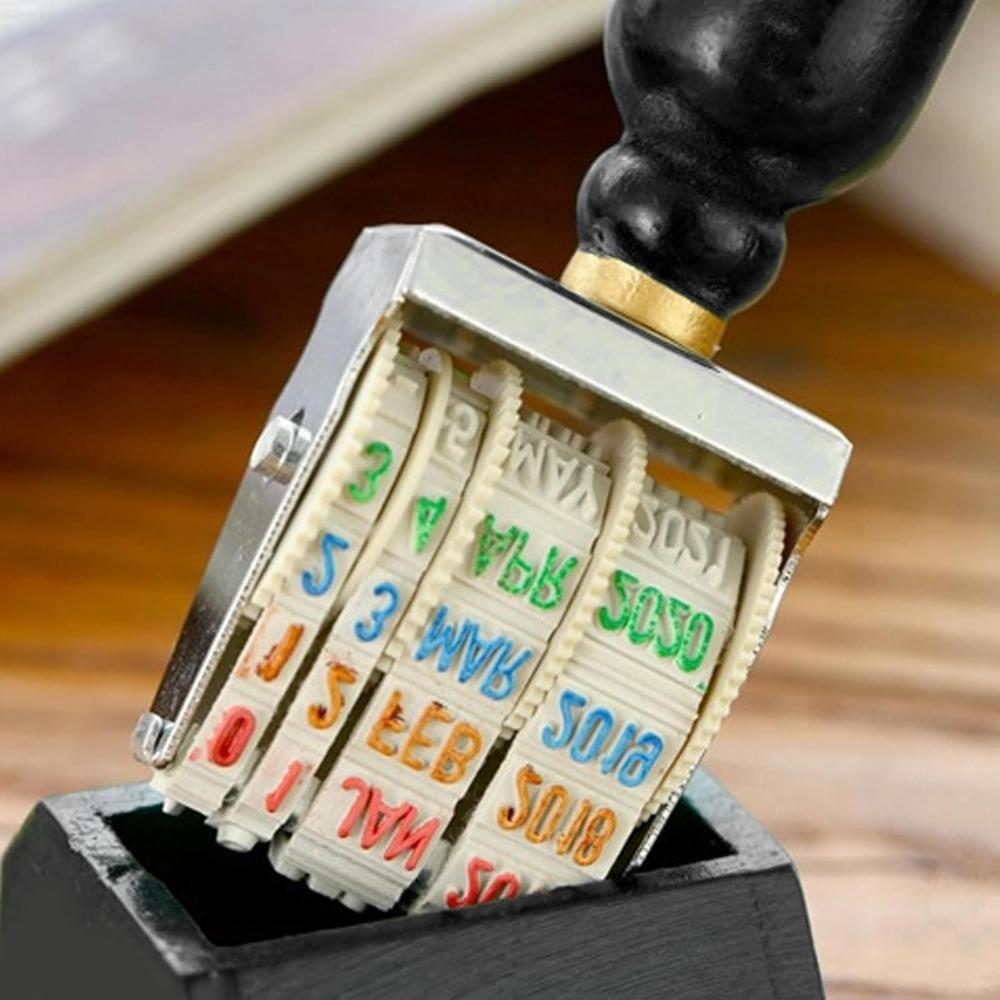 Wooden Handle Retro Date Stamper Rubber Wooden Handle Stamp Rubber Date Stamp For Office Use