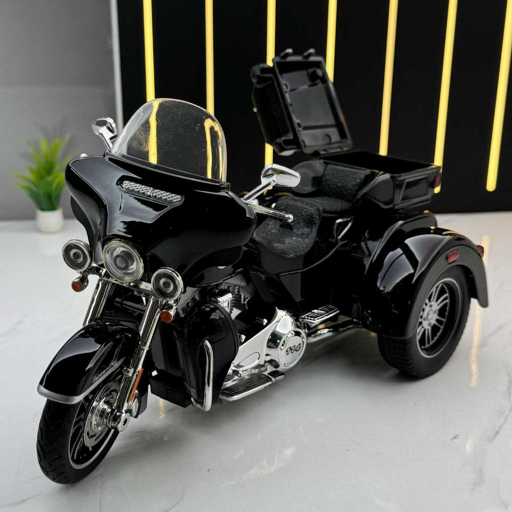 1:9 Tri Glide CVO 2021 Литой из сплава Модель мотоцикла Игрушечный транспортное средство Коллекция Звук и свет Внедорожный Автоцикл Игрушки Автомобиль