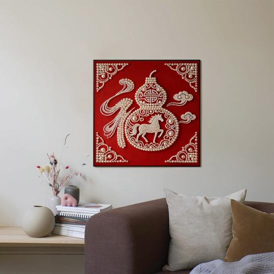 Набор для рисования жемчугом своими руками для взрослых, начинающих, с рисунками лошадей, 3D-набор для творчества «Жемчужное искусство», холст с предварительной печатью, набор пластиковых жемчужин для декора на Новый год, идея подарка