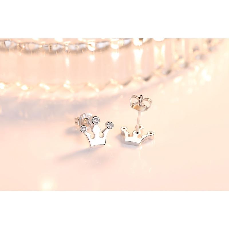 Красивые серьги-гвоздики в форме короны, корейская версия циркониевых персонализированных модных простых украшений для ушей