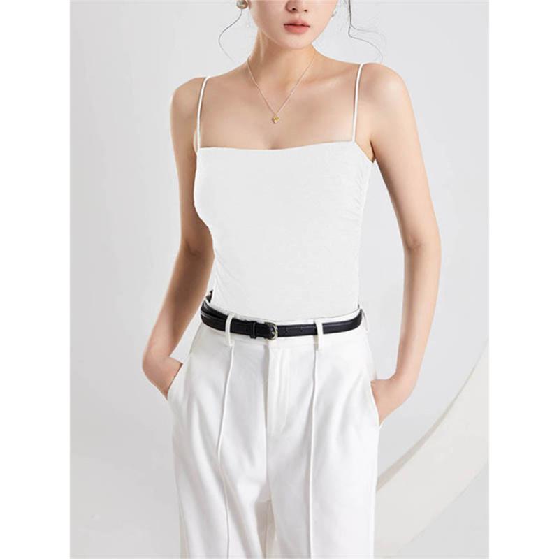 Strap top with chest cushion vest for summer wear, beautiful back yoga top, one neck underwear, anti glare flat bottom shirt