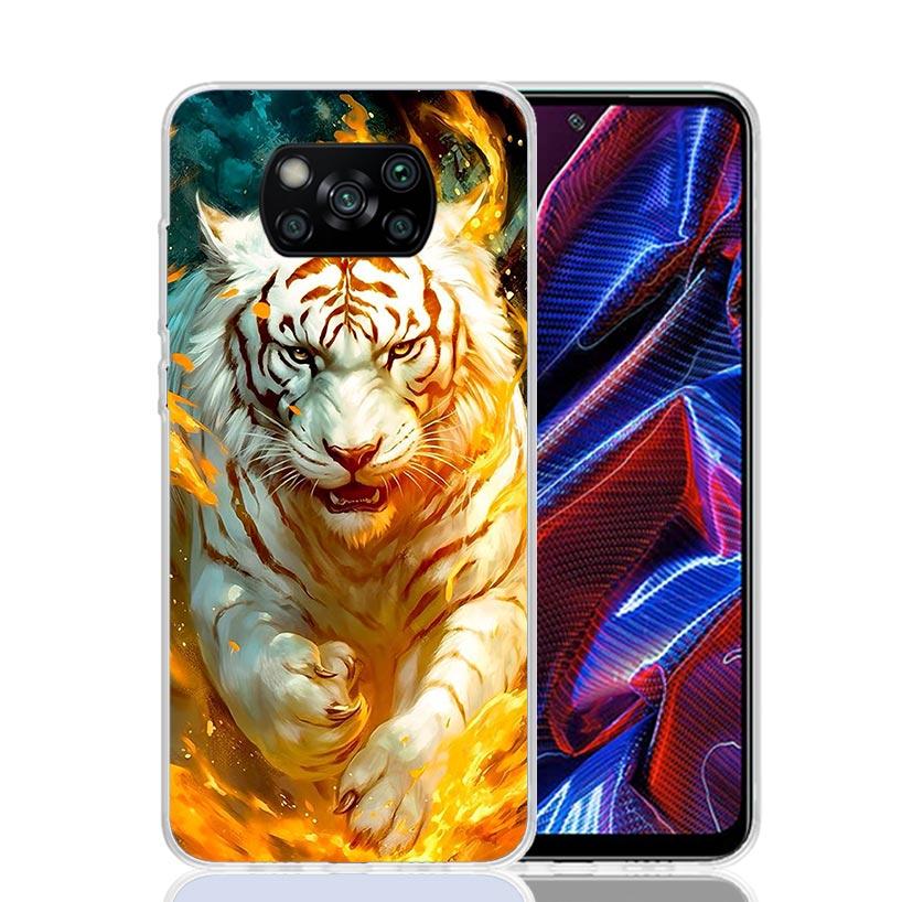 Ferocious Tiger Animal Case Phone Cover for Xiaomi Redmi Note 10 9 9S 8 8T 7 5 Pro Mi 12T 11T 10T 9T 12 11 Lite A3 A2 Trend Fund