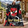 Al Ahly FC Custom Name Flannel Blanket Personalized Soft Warm Plush Throw Blanket Customized Gift for Family Friends