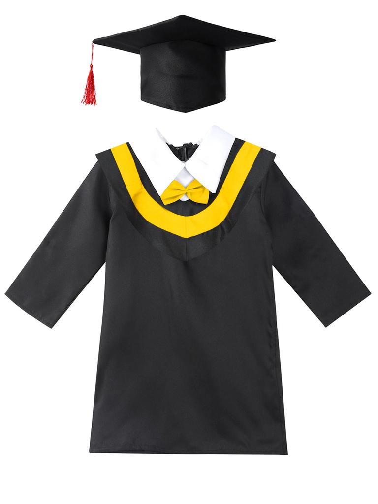 Boys Girls Preschool Graduation Gown Tassel Hat Costume for School Celebration