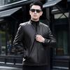 Men's Top-Grain Leather Stand Collar Jacket