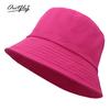 Solid Color Bucket Hat Cotton Shows Small Face Daily Face Covering Sunscreen Basin Hat Bucket Hat Can Be Printed LOGO
