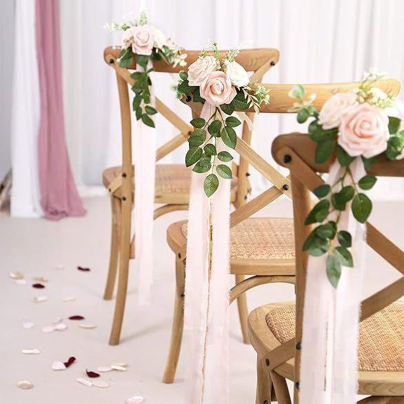 Nordic Outdoor Wedding Chair Back Flower Decoration Bouquet Party Banquet Decoration Flower Wedding Simulation Flower Art Welcome Pendant