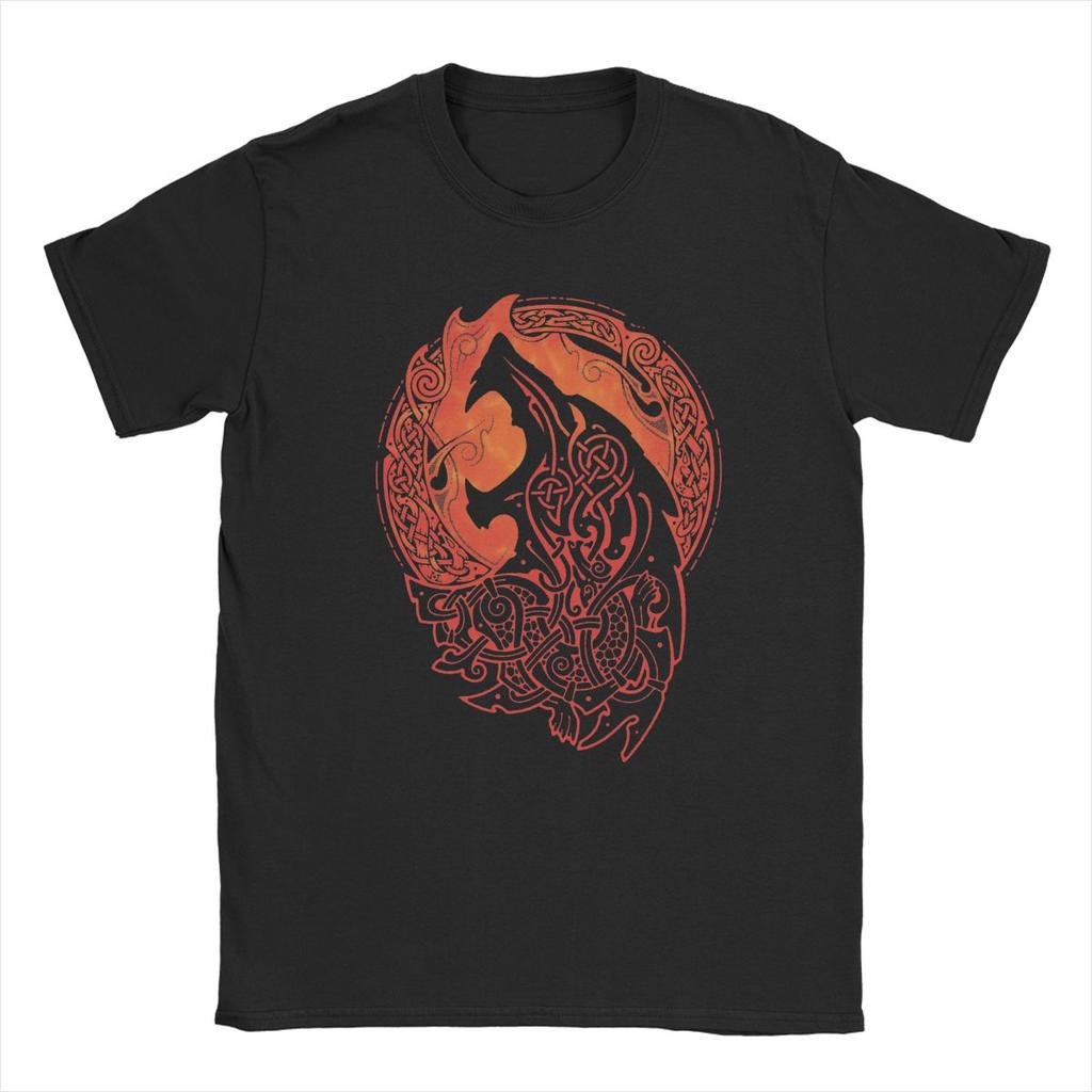 Viking Valhalla Odin Fenrir Loki's Son T-Shirts Men Funny 100% Cotton Tees Round Collar Short Sleeve T Shirt 4XL 5XL Tops