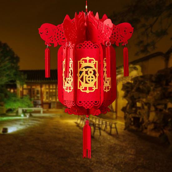 2024 Chinese Character Lanterns Create Atmosphere Fade-resistant with Tassel Indoor/Outdoor Decor for Spring Festival New Year's Day