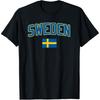 Забавный подарок Швеция Флаг Sverige Винтажные шведские футболки Мужские Хлопок Юмор Уличная одежда Футболка с коротким рукавом Унисекс Свободная одежда