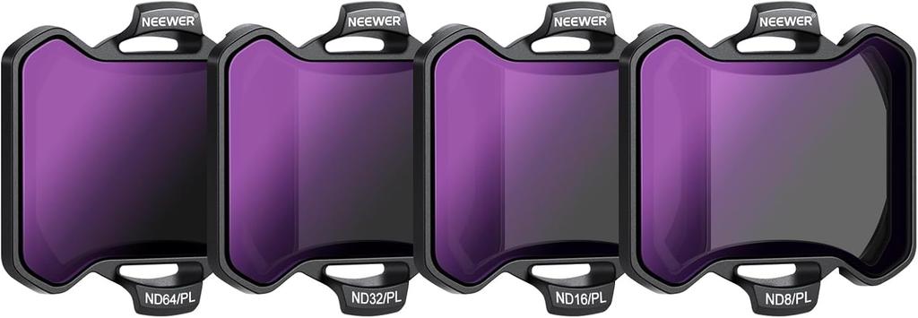 Набор фильтров NEEWER для Avata, 4 шт., поляризационные линзы нейтральной плотности, ультратонкое оптическое стекло, защелкивающееся ND/PL 2, ND8/PL+ND16/PL+ND32/PL+ND64/PL