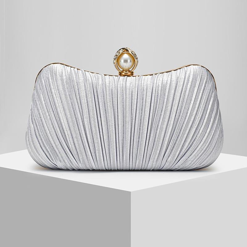 Атласная плиссированная сумка-клатч, сумка для танцевальной вечеринки, свадебная сумка, банкетная универсальная сумка через плечо, наклонная роскошная сумка-мессенджер, новая модель