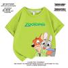 Детская футболка Zootopia с мультяшным принтом - Короткий рукав, 100% хлопок, Стильный летний топ для мальчиков и девочек