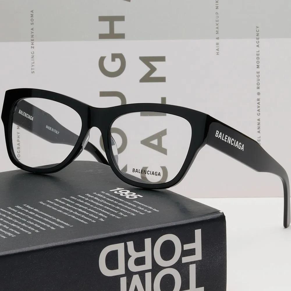 Balenciaga Eyeglass Frames BB0309O 001 Horn-rimmed Black Square Fashion
