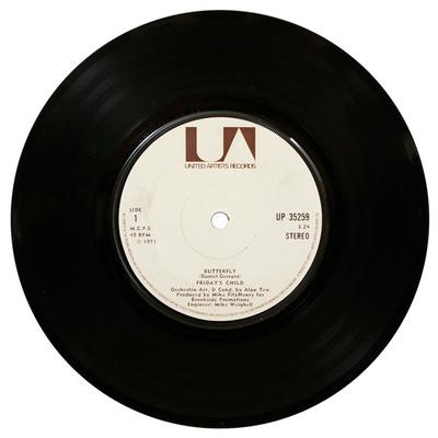 7-дюймовая пластинка FRIDAY'S CHILD - Butterfly UP35259 United Artists 1971 UK Поп Б/У