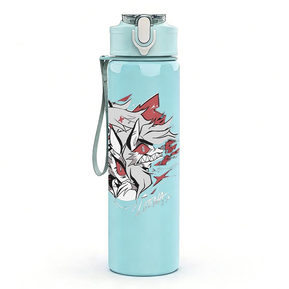1PC Red Dragon Fantasy Retro Grunge Print 750ml Portable Sports Water Bottle Leakproof Gym Outdoor Travel Drink Cup