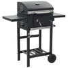 VidaXL Charcoal Barbecue Grill with Bottom Shelf Black