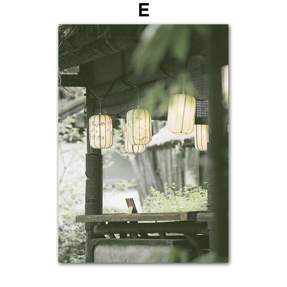 Храм пруда с лотосом, зеленый тростниковый мост, настенная живопись на холсте, постеры на скандинавскую тему и принты, домашний декор, китайские картины для гостиной