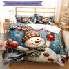 3PC Custom Name Winter Snowman Card Bedding Set Duvet Cover Closure Includes 1 Duvet Cover & 2 Pillowcases for Bedroom
