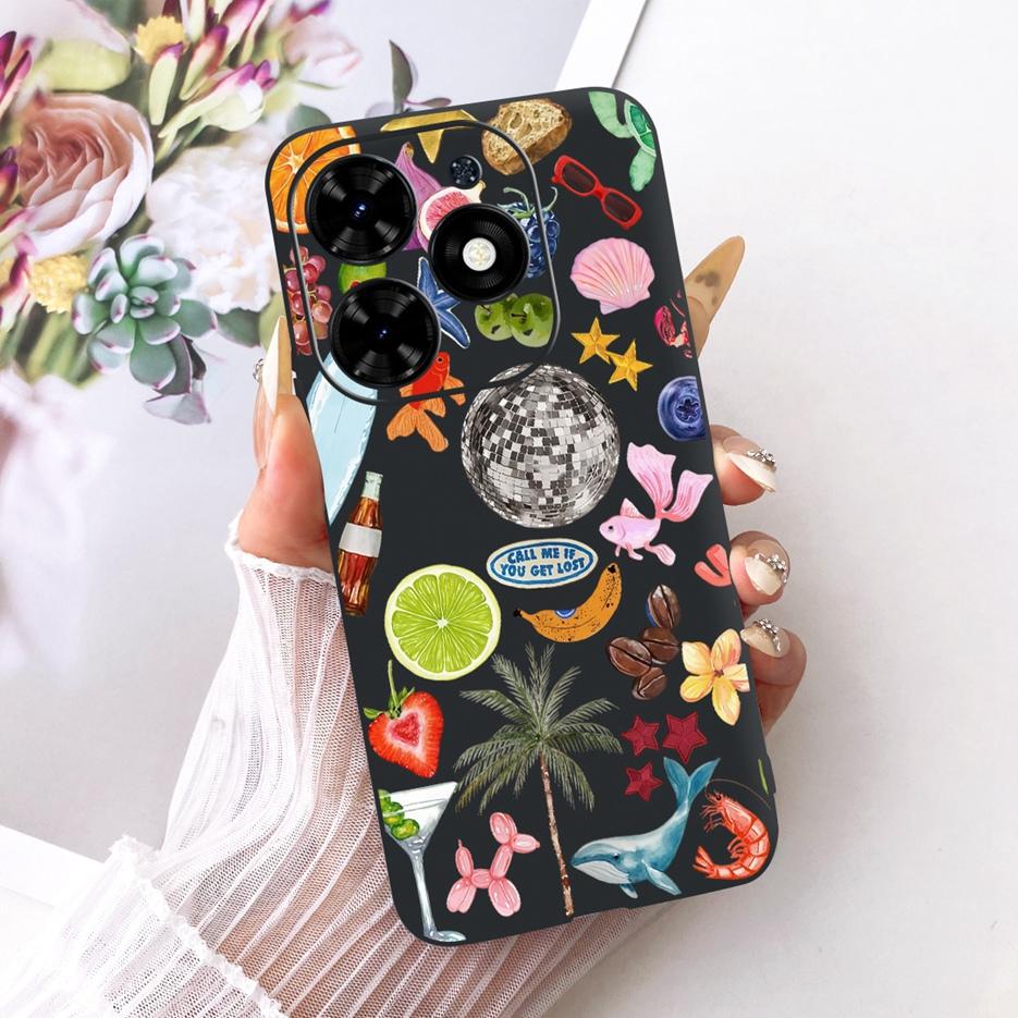 For Tecno Spark Go 2024 Case BG6 Beautiful Butterfly Tree Painted Cover Soft TPU Phone Case For Tecno Spark Go 2024 Fundas Coque